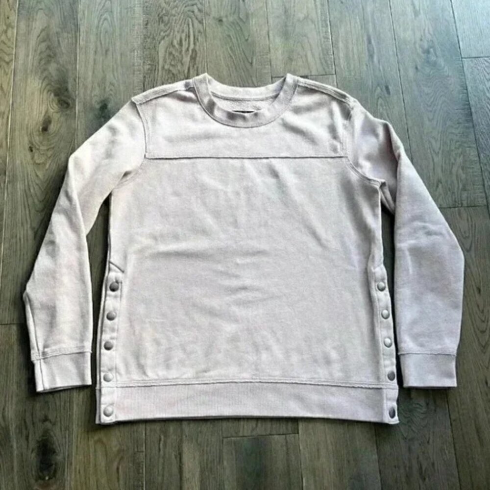 Abercrombie & Fitch Soft Fleece Crewneck Sweatshirt Size XS Pink Blush Side Snap